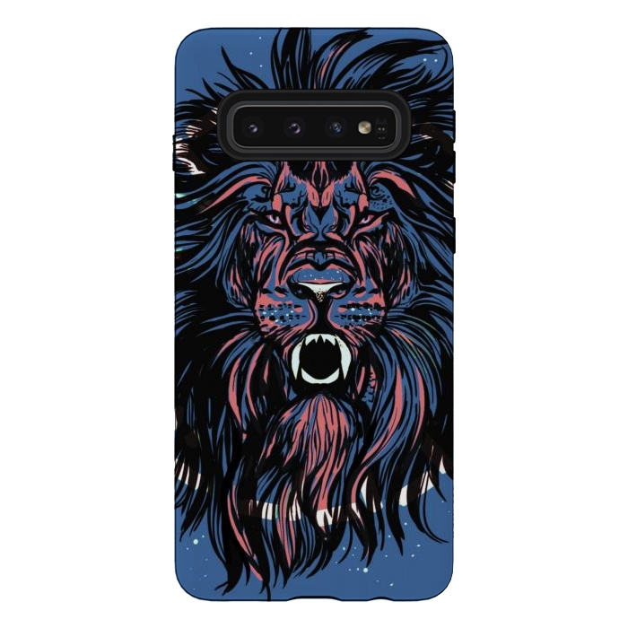 Galaxy S10 StrongFit Lion portrait face ferocious king of the jungle  by Josie