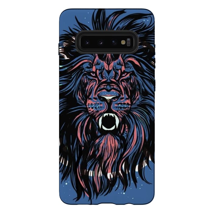 Galaxy S10 plus StrongFit Lion portrait face ferocious king of the jungle  by Josie