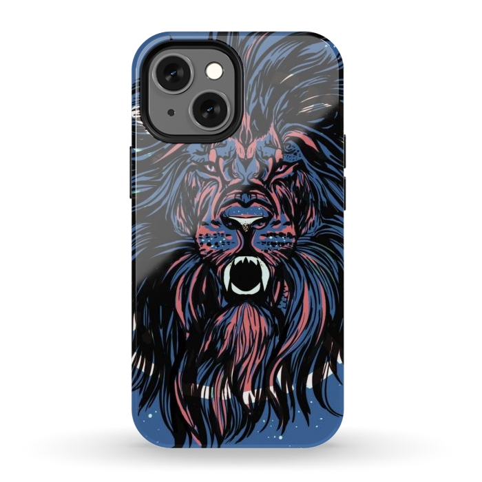 iPhone 12 mini StrongFit Lion portrait face ferocious king of the jungle  by Josie