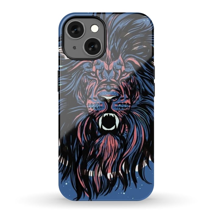 iPhone 13 StrongFit Lion portrait face ferocious king of the jungle  by Josie