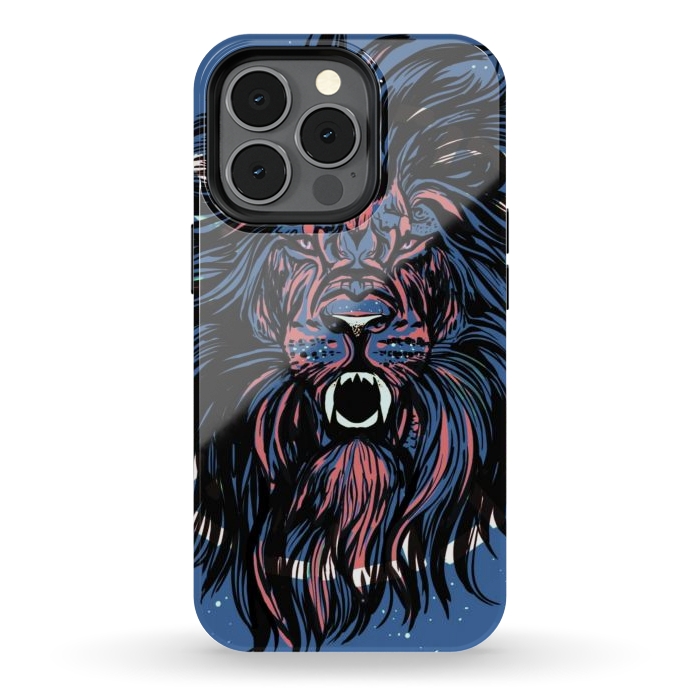 iPhone 13 pro StrongFit Lion portrait face ferocious king of the jungle  by Josie