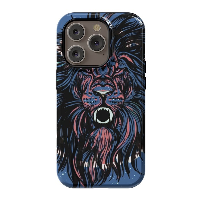 iPhone 14 Pro StrongFit Lion portrait face ferocious king of the jungle  by Josie