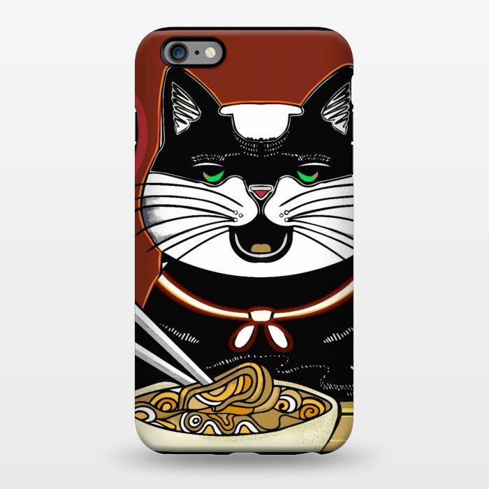 iPhone 6/6s plus StrongFit Japanese cat eating ramen noodles  by Josie
