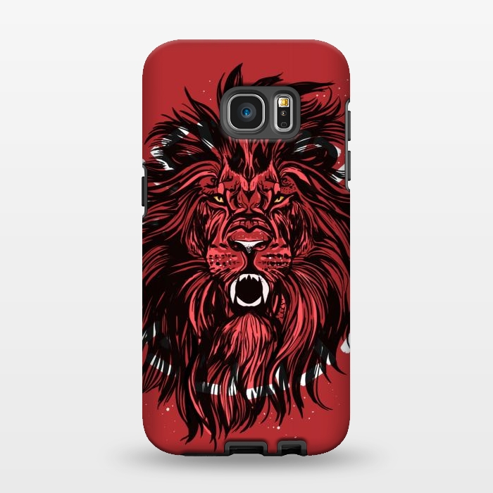 Galaxy S7 EDGE StrongFit Lion portrait king mane illustration  by Josie