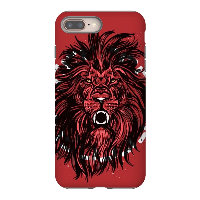 iPhone 8 plus StrongFit Lion portrait king mane illustration  by Josie