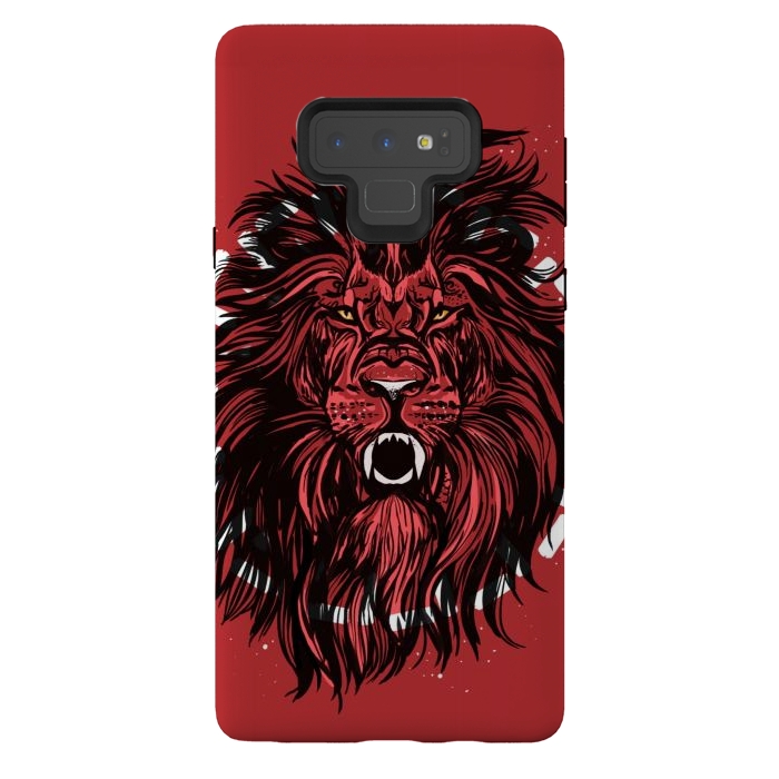 Galaxy Note 9 StrongFit Lion portrait king mane illustration  by Josie