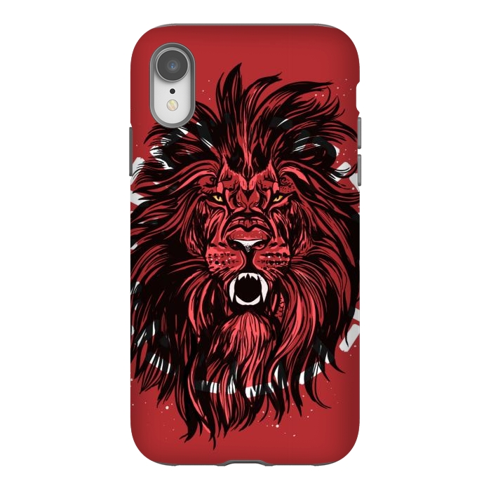 iPhone Xr StrongFit Lion portrait king mane illustration  by Josie