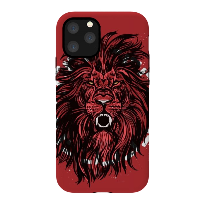 iPhone 11 Pro StrongFit Lion portrait king mane illustration  by Josie