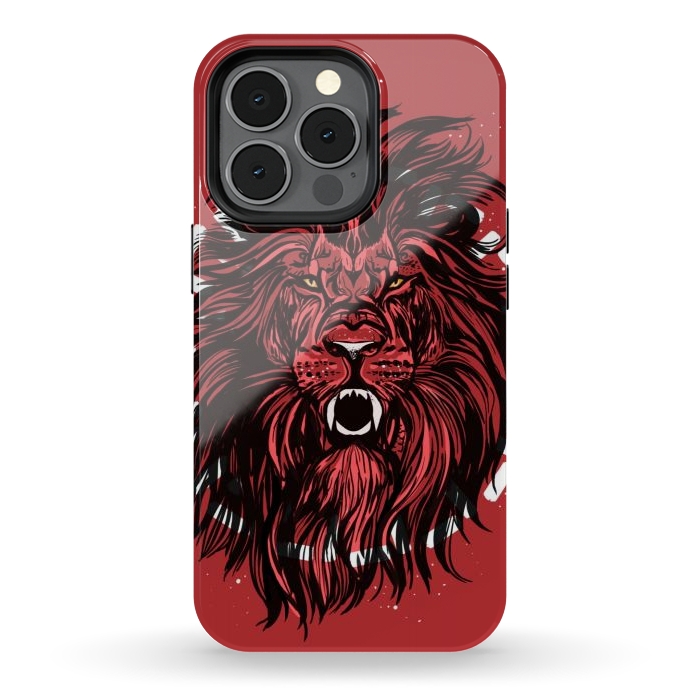 iPhone 13 pro StrongFit Lion portrait king mane illustration  by Josie