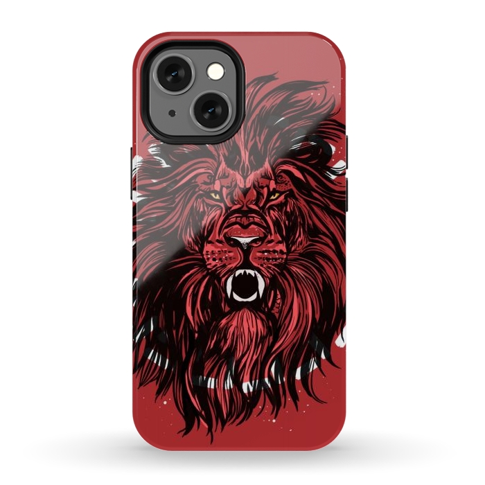 iPhone 13 mini StrongFit Lion portrait king mane illustration  by Josie