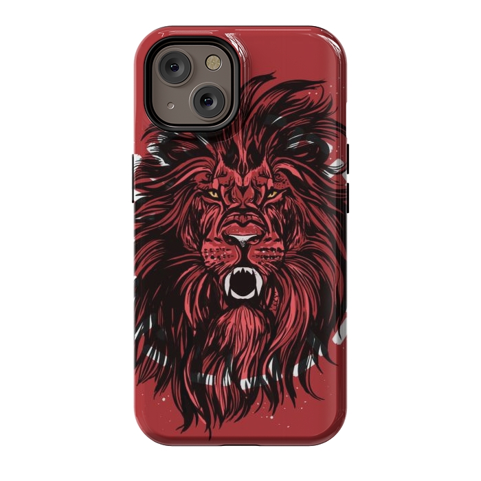iPhone 14 StrongFit Lion portrait king mane illustration  by Josie