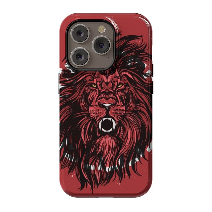 iPhone 14 Pro StrongFit Lion portrait king mane illustration  by Josie