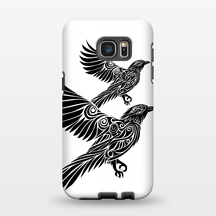 Galaxy S7 EDGE StrongFit Crow flying tribal by Alberto
