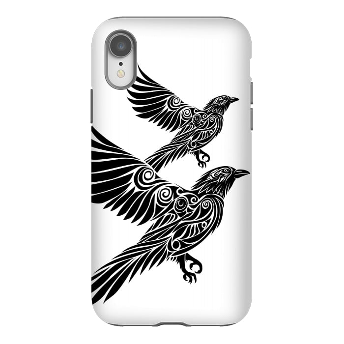 iPhone Xr StrongFit Crow flying tribal by Alberto