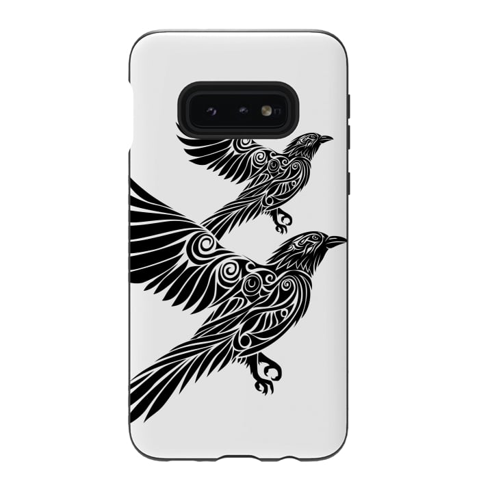 Galaxy S10e StrongFit Crow flying tribal by Alberto