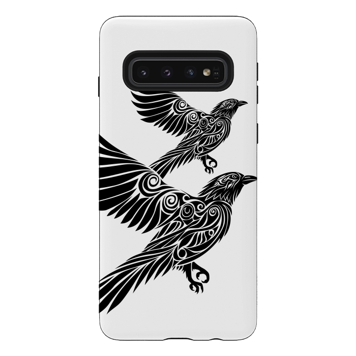 Galaxy S10 StrongFit Crow flying tribal by Alberto