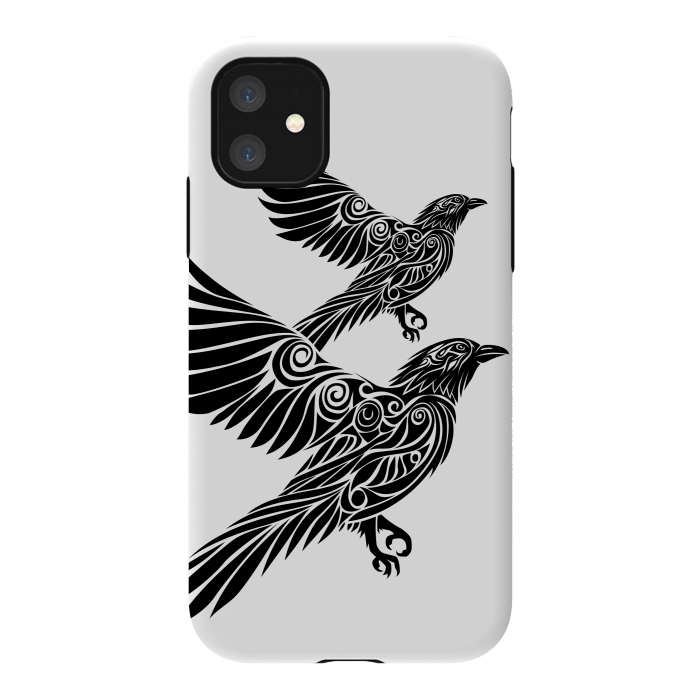iPhone 11 StrongFit Crow flying tribal by Alberto