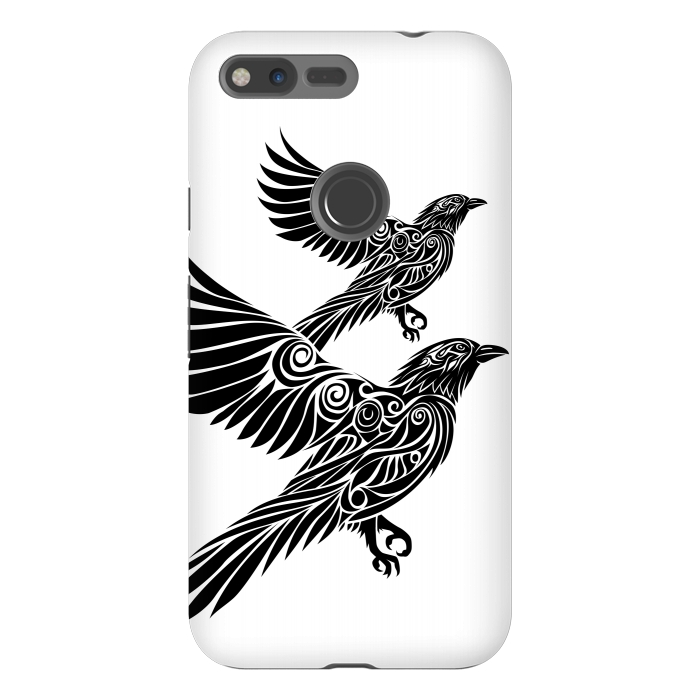 Pixel XL StrongFit Crow flying tribal by Alberto