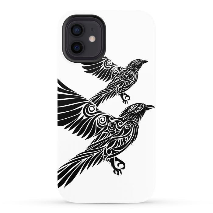 iPhone 12 StrongFit Crow flying tribal by Alberto