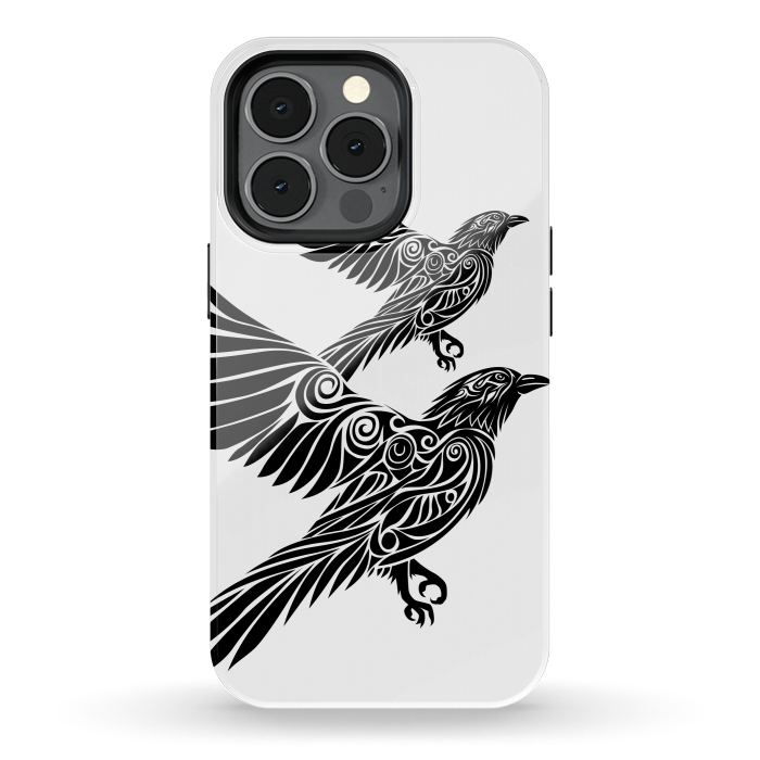 iPhone 13 pro StrongFit Crow flying tribal by Alberto