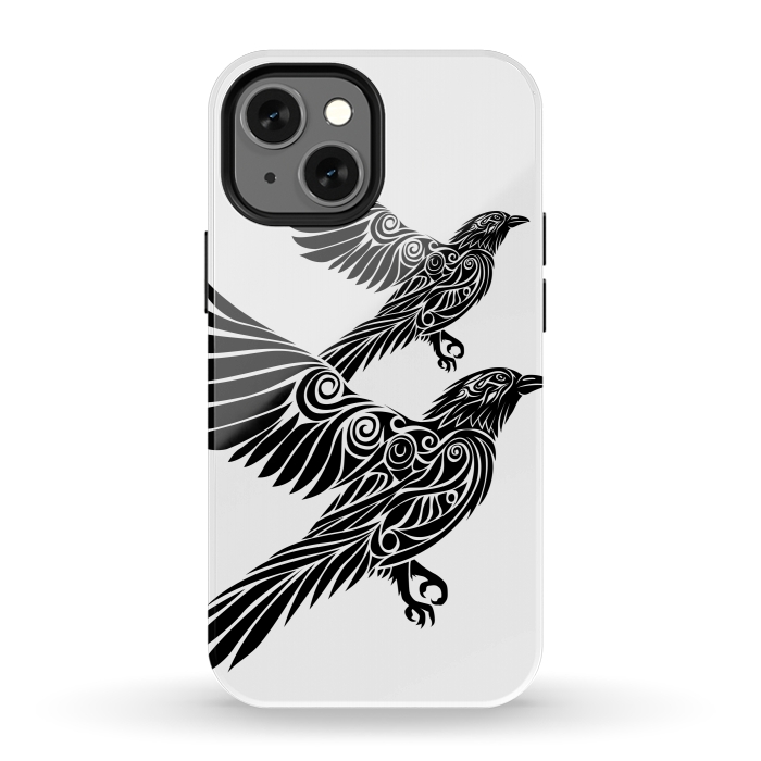 iPhone 13 mini StrongFit Crow flying tribal by Alberto