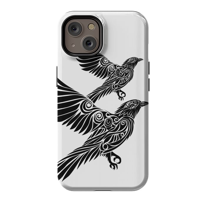 iPhone 14 StrongFit Crow flying tribal by Alberto