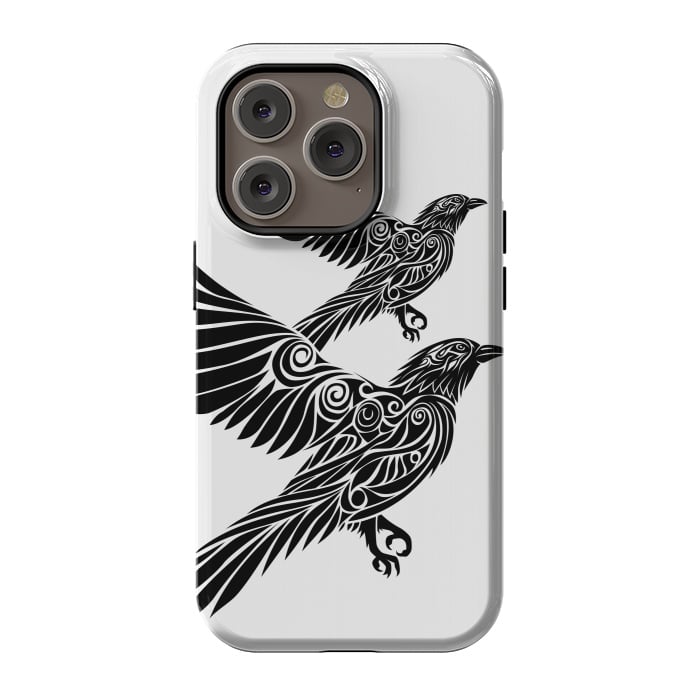 iPhone 14 Pro StrongFit Crow flying tribal by Alberto