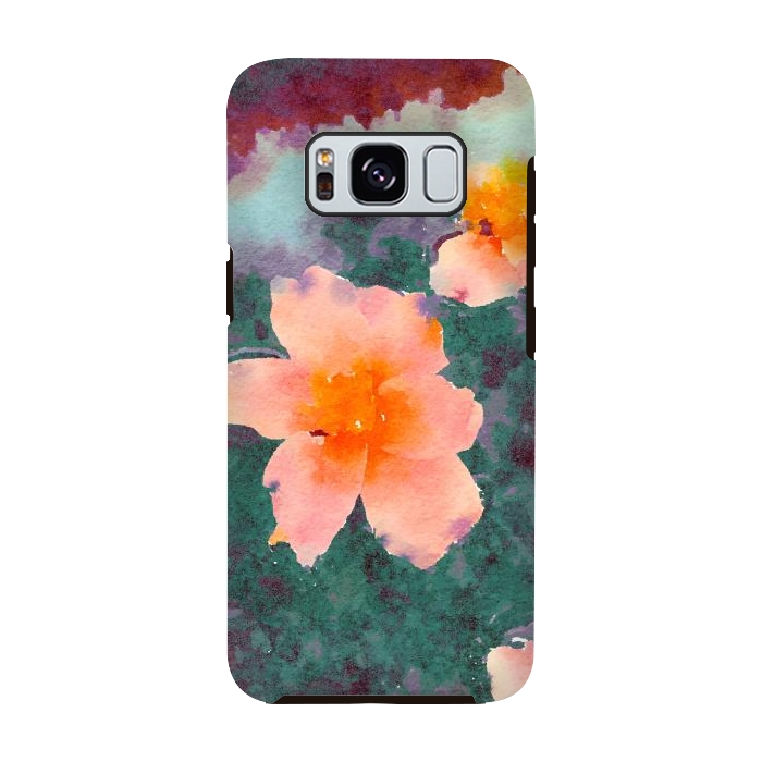 Galaxy S8 StrongFit Floating In Love, Watercolor Lotus Pond Botanical Lake, Forest Jungle Floral Painting by Uma Prabhakar Gokhale