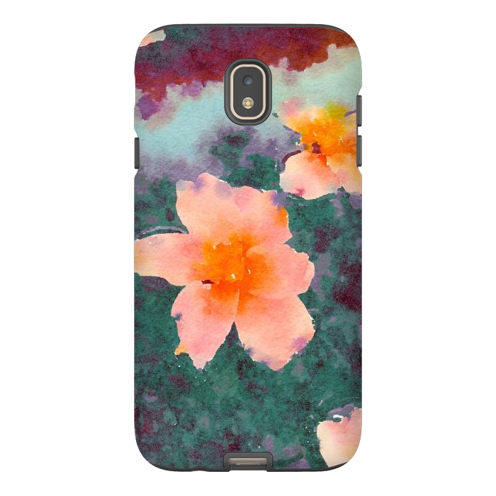 Galaxy J7 StrongFit Floating In Love, Watercolor Lotus Pond Botanical Lake, Forest Jungle Floral Painting by Uma Prabhakar Gokhale