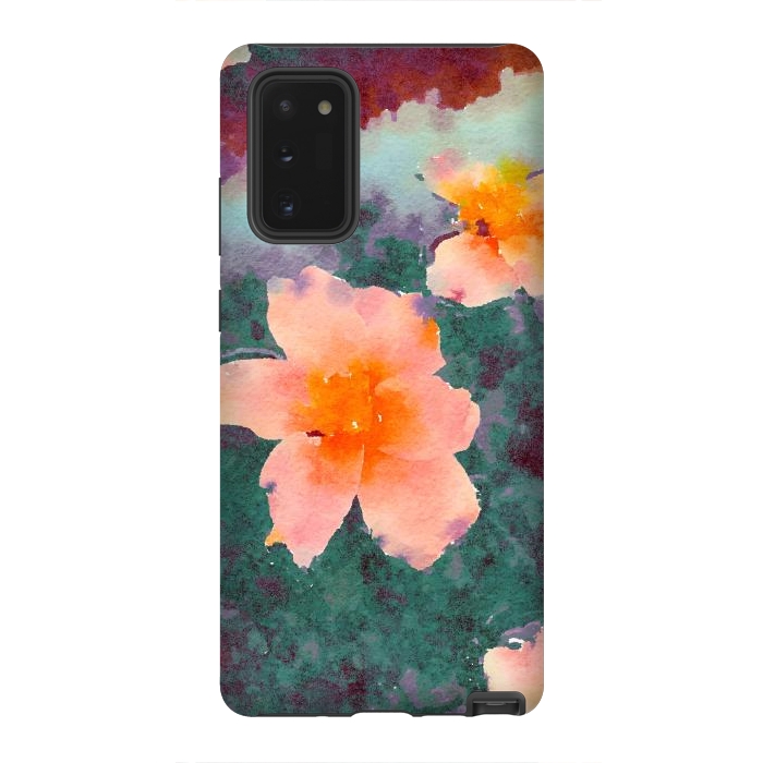 Galaxy Note 20 StrongFit Floating In Love, Watercolor Lotus Pond Botanical Lake, Forest Jungle Floral Painting by Uma Prabhakar Gokhale
