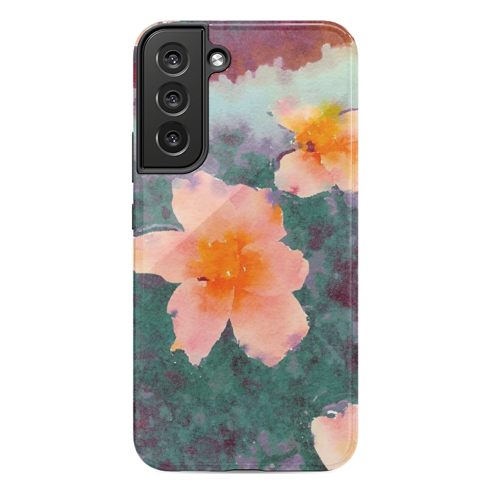 Galaxy S22 plus StrongFit Floating In Love, Watercolor Lotus Pond Botanical Lake, Forest Jungle Floral Painting by Uma Prabhakar Gokhale