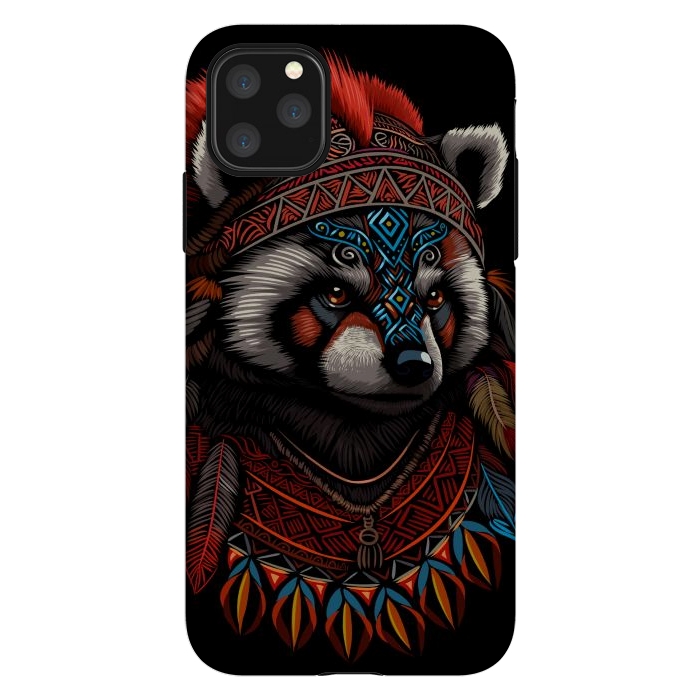iPhone 11 Pro Max StrongFit Red panda Indian Chief by Alberto