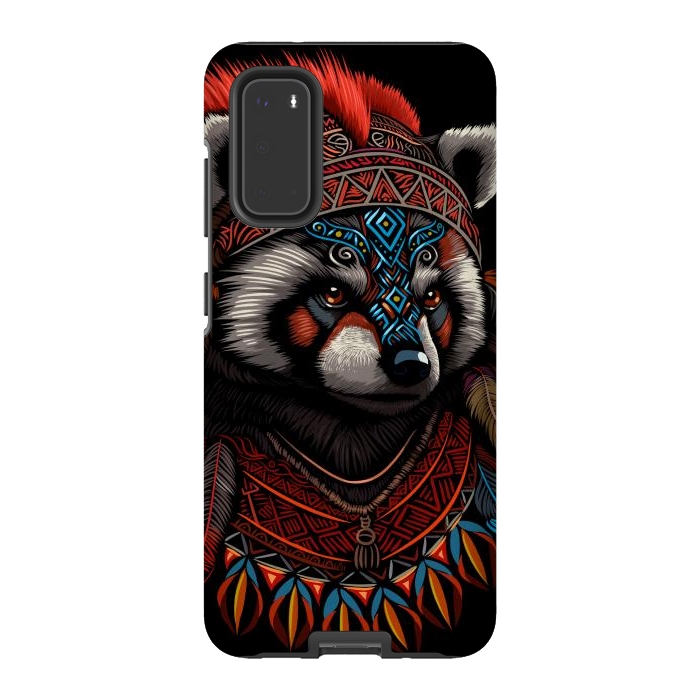 Galaxy S20 StrongFit Red panda Indian Chief by Alberto