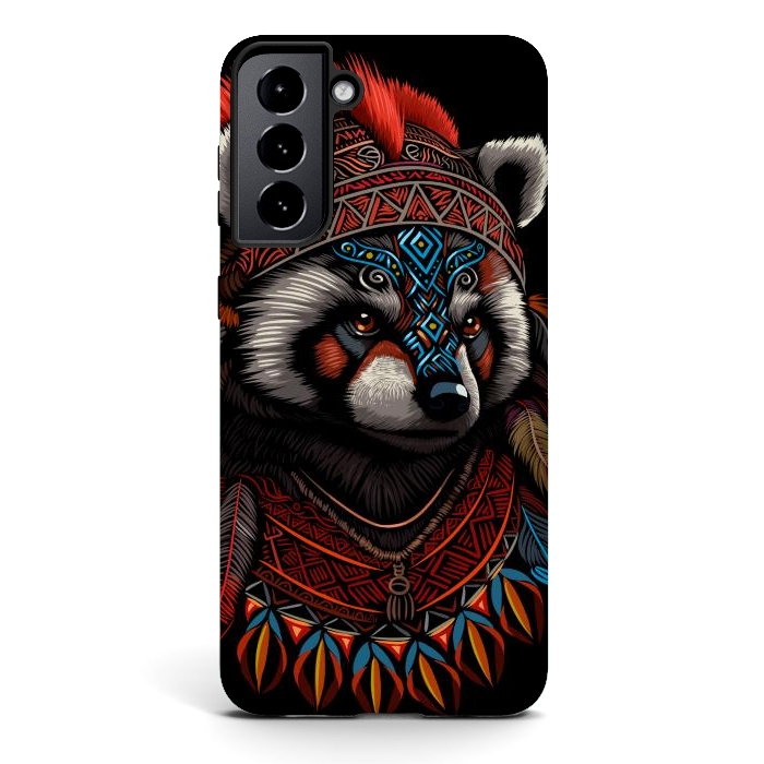 Galaxy S21 StrongFit Red panda Indian Chief by Alberto