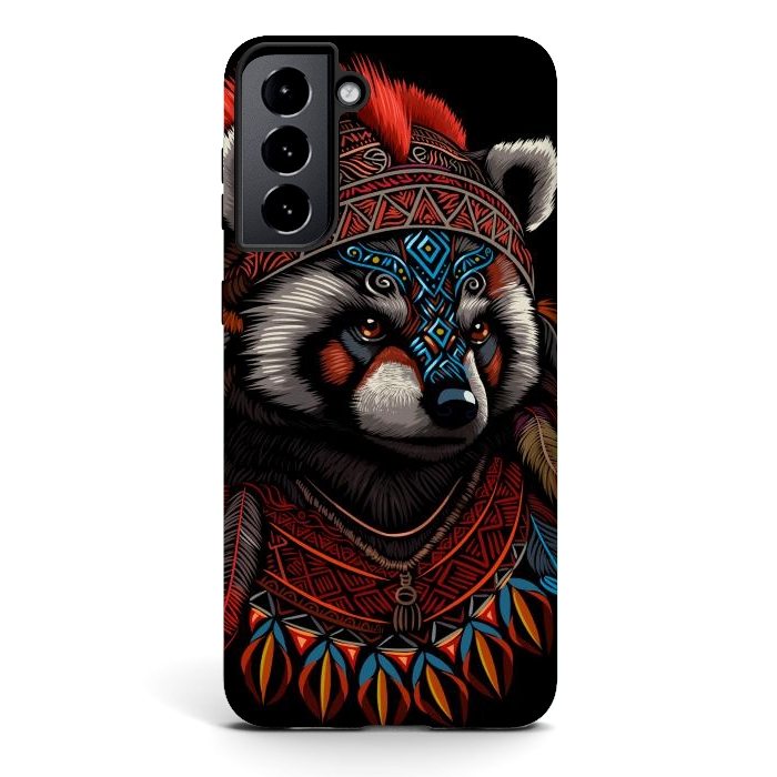 Galaxy S21 plus StrongFit Red panda Indian Chief by Alberto