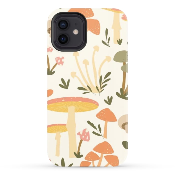 iPhone 12 StrongFit Mushrooms Pastels by ArtPrInk