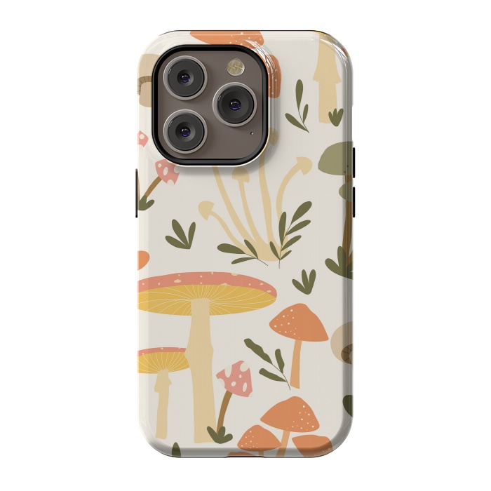 iPhone 14 Pro StrongFit Mushrooms Pastels by ArtPrInk