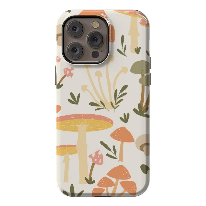 iPhone 14 Pro max StrongFit Mushrooms Pastels by ArtPrInk