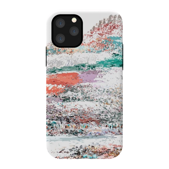 iPhone 11 Pro StrongFit The Snow Mountain, Abstract Nature Digital Painting, Scandinavian Landscape Winter Travel by Uma Prabhakar Gokhale