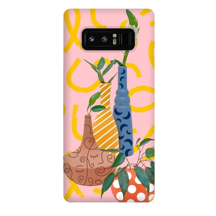 Galaxy Note 8 StrongFit Modern Botanicals, Abstract Plant Pots, Quirky Nature Bohemian, Contemporary Décor by Uma Prabhakar Gokhale