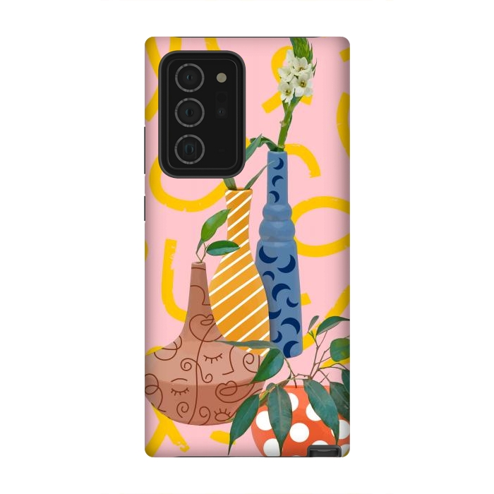 Galaxy Note 20 Ultra StrongFit Modern Botanicals, Abstract Plant Pots, Quirky Nature Bohemian, Contemporary Décor by Uma Prabhakar Gokhale
