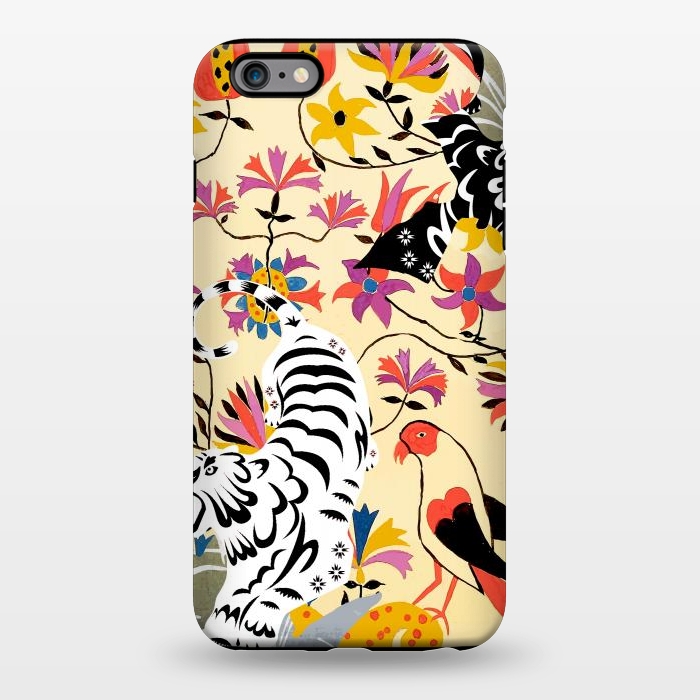 iPhone 6/6s plus StrongFit Yin Yang, Vintage Botanical Tiger Jungle, Balance Positivity Peace, Forest Animals Wild Cat by Uma Prabhakar Gokhale