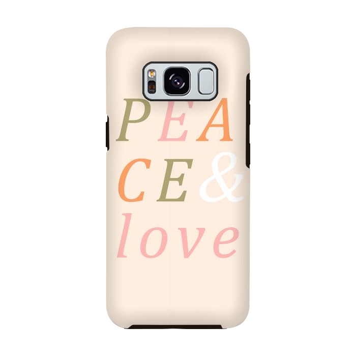 Galaxy S8 StrongFit Peace & Love Typography by ArtPrInk