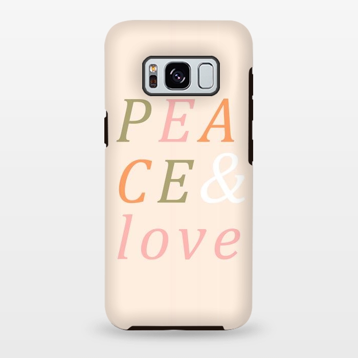 Galaxy S8 plus StrongFit Peace & Love Typography by ArtPrInk