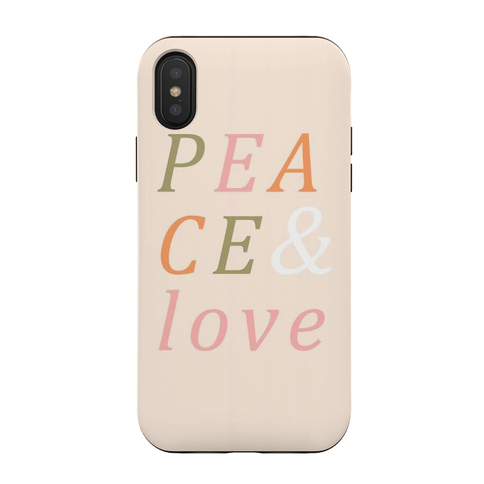 iPhone Xs / X StrongFit Peace & Love Typography by ArtPrInk