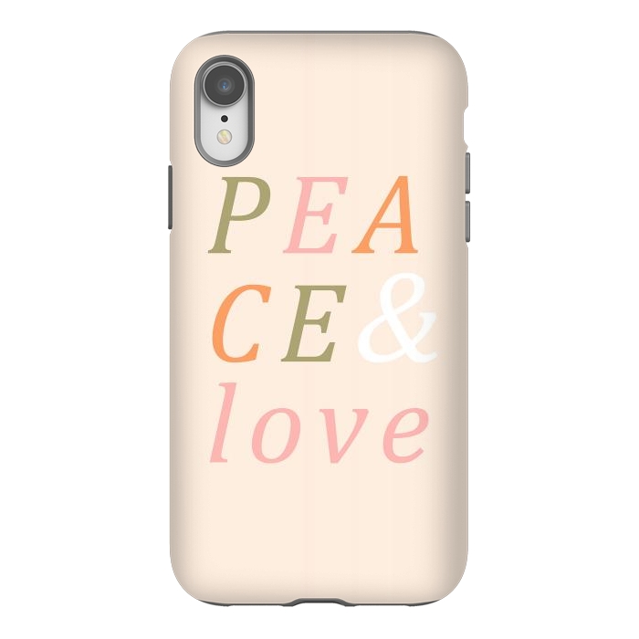 iPhone Xr StrongFit Peace & Love Typography by ArtPrInk