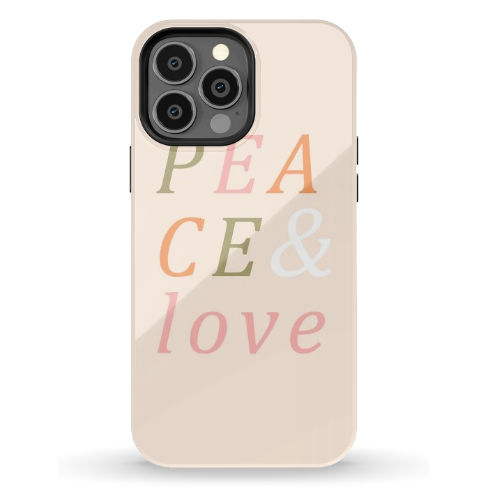 iPhone 13 Pro Max StrongFit Peace & Love Typography by ArtPrInk