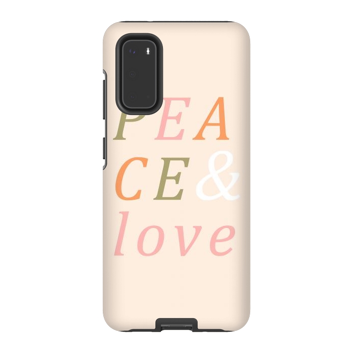 Galaxy S20 StrongFit Peace & Love Typography by ArtPrInk