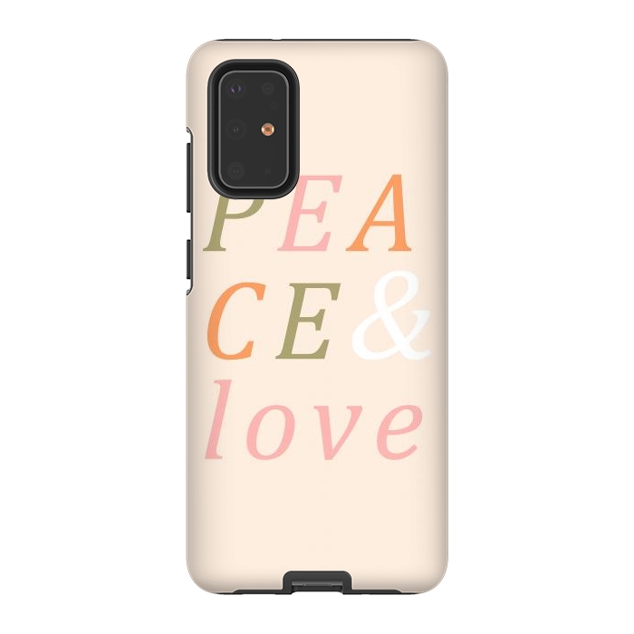 Galaxy S20 Plus StrongFit Peace & Love Typography by ArtPrInk