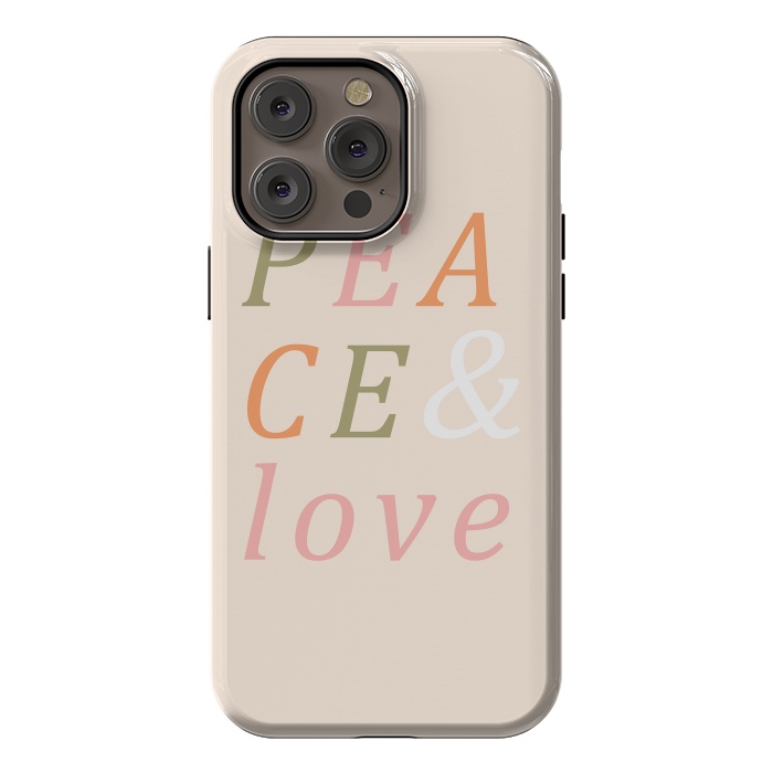 iPhone 14 Pro max StrongFit Peace & Love Typography by ArtPrInk